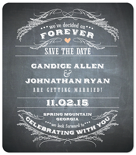 "Rustic Chalk Garland" Save the Date Magnet